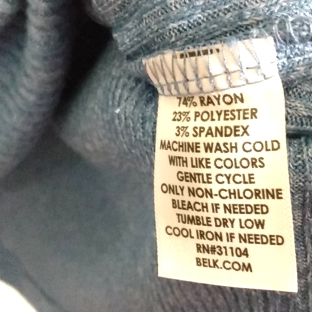 NEW DIRECTIONS COWL NECK SWEATER - Blue, Ribbed, Long Sleeves - SIZE Small NWT - Picture 8 of 11